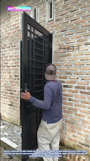 Man Installing a Metal Door