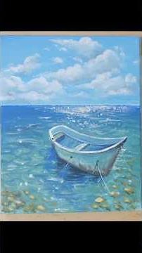How to Paint a Peaceful Rowboat on Crystal Clear Water | Easy Acrylic Tutorial #painting # #art