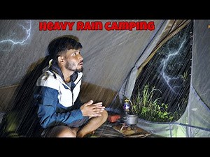 Solo Jungle Camping in Heavy Rainstorm | Rain Camping in Deep Forest | Camping Video