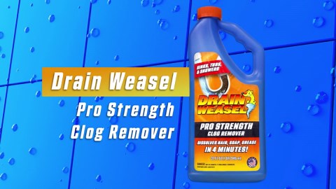 FlexiSnake Drain Weasel Pro Strength Drain Clog Remover Gel, 32 fl oz