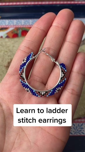 Learn to Ladder Stitch Beaded Hoop Earrings