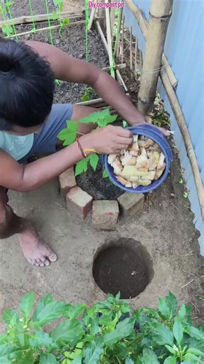 Simple DIY compost pit for kitchen waste
