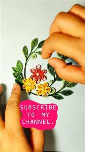 Paper Quilling Floral Wreath🦋 | Spring Wall Art DIY #paperquilling #quillingpaperart
