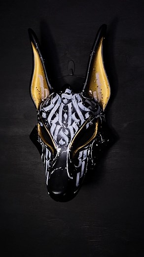 New Anubis Mask Black&Gold with Calligraphy
