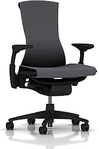 Herman Miller Embody Ergonomic Office Chair | Fully Adjustable Arms and Carpet Casters | Charcoal Rhythm