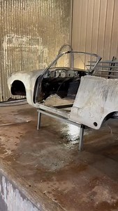 Wild looking bubbled up filler on this 1958 Karmann Ghia after cooking for four days. #classiccarrestoration #karmannghia #karmann_ghia #volkswagenclassic #volkswagenrestoration #chemicalstripping #chemicaldipping | MetalWorks Paint & Rust Removal