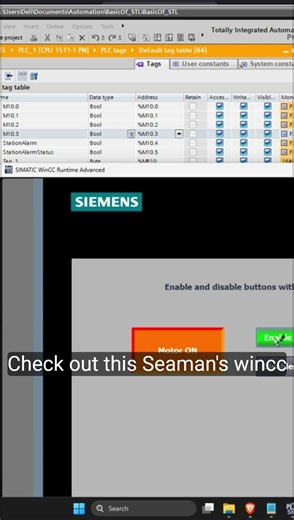 How to Enable and Disable HMI Buttons Dynamically Using VBScript | TIA Portal #siemensplc #vbscript