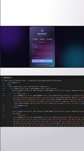 The Cleanest Glassmorphism Login Page Code ✨ #webdesign #coding #css