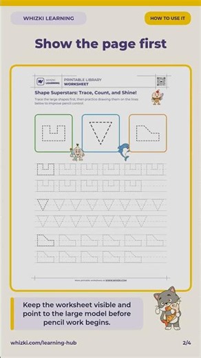 Preschool worksheets: One tiny shape tracing challenge