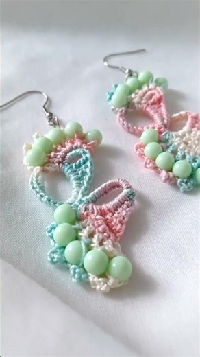 Crochet Earrings W/ Beads For Beginners | Step by Step Tutorial DIY