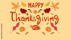 animated footage of greetings thanksgiving day Stock Video
