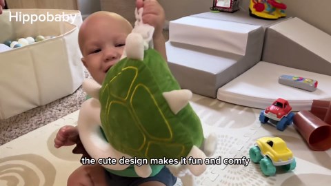 Baby Head Protector Backpack – Toddler Safety Cushion for Crawling & Walking – Infant Fall Protection Pillow with Adjustable Straps – Comes with Knee Pads & Non-Slip Baby Socks (Elephant)