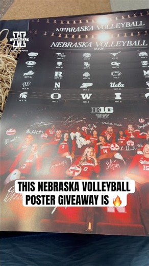 Nebraska volleyball gave away these schedule posters before the Red/White scrimmage. 🔥