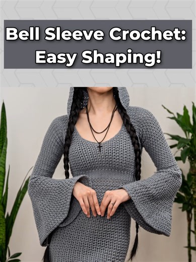 Bell sleeve crochet: easy shaping! #crochet #crochetersoftiktok #crochettiktok #crochettok #crochettutorial