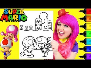 Coloring Toad & Toadette Super Mario Nintendo Coloring Page Prismacolor Markers | KiMMi THE CLOWN