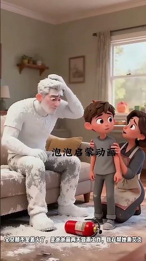 Smoke is coming out of Dad's back (children's animation)Aidu Incentive