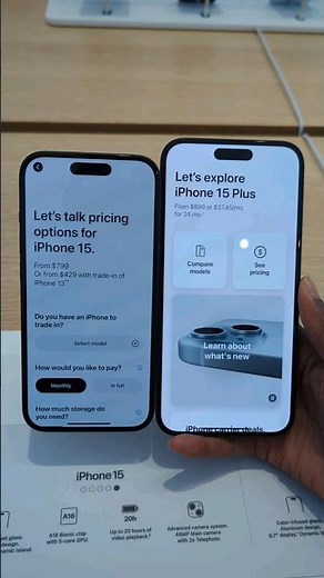 iPhone 15 vs 15 Plus size comparison