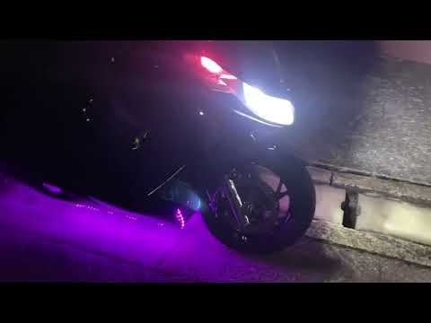 スカイウェイブ250S(CJ44A)ロンホイローダウンフルカスタム★ブラック★七色LED装着