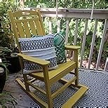 LOUNZY Outdoor Rocking Chair with Footboards Set of 2, HDPE Rocking Chair Patio Porch Rocker with 380lbs Support for Adult, Grey