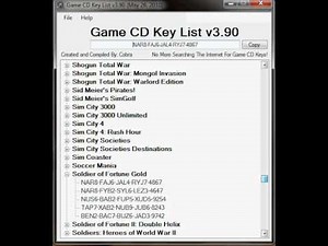 Game CD Key List v3.90 Reveiw + Download Link HD