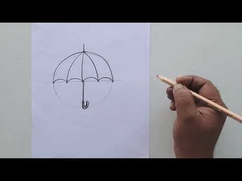 How to draw umbrella in easy way