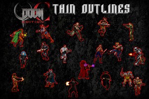 QC:DE  Thin Outlines addon - QC: Doom Edition mod for Doom II