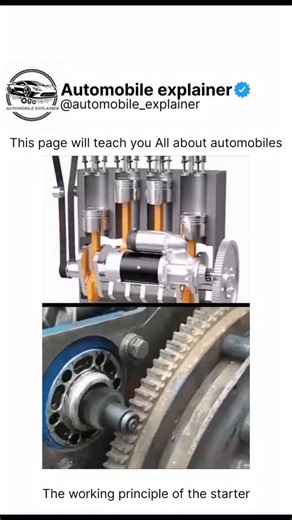@automobile_explainer on Instagram: "​Ever wondered what actually happens when you turn your key? 🔑 This is the working principle of a car starter motor in action! ⚙️ Watch how the starter solenoid engages the pinion gear with the engine flywheel to initiate the internal combustion process. It’s a high-torque dance that brings your engine pistons to life in seconds. Understanding automotive engineering and car mechanics starts with the basics of the ignition system. If you love seeing how thing