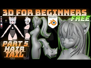 Free 3D Character Course Create Filian or Your Own OC Beginner Tutorial part 5 hair/tail