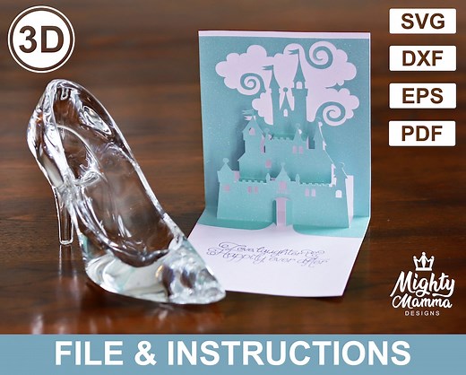 Pop-up Castle Card SVG File for Cricut - PDF Instructions Included. for Weddings, Princess Birthday, New Homes, Anniversary, Cinderella - Etsy