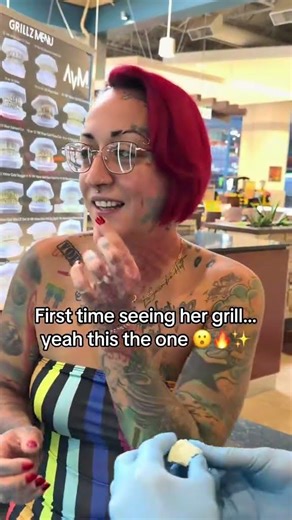 Client picked up her open face star grillz￼