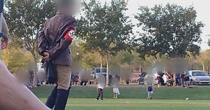 Boy dresses in Nazi costume near Las Vegas
