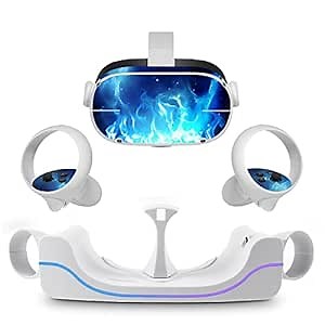 VeeR Charging Dock for Quest 2,VR Headset Charging Stand Compatible with Meta Quest 2 Accessories Wall Mount Charger Station, USB-C Link Cable - White