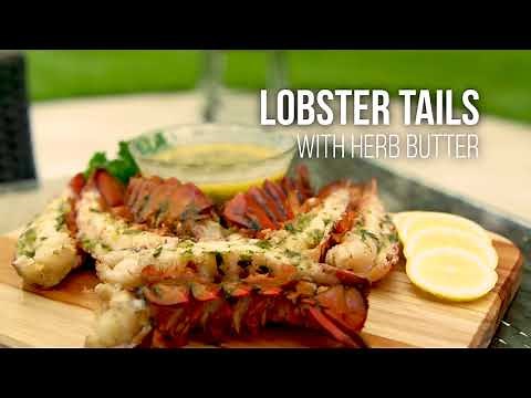 How to Make Herb Butter Lobster Tails - Grilled Lobster Tail Recipe on the Grilla Kong Kamado Grill