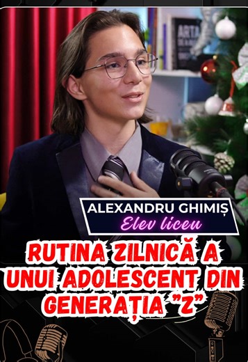 Rutina zilnică a unui elev din generația “Z”. Podcastul integral cu Alexandru Ghimiș poate fi urmărit pe canalul nostru de YouTube #generatiaz #school #tineri