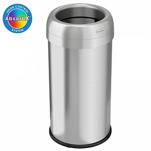 iTouchless 16 Gallon Dual-Deodorizer Round Open Top Trash Can and Recycle Bin, 60 Liter Stainless Steel Commercial Grade Trashcan, 10 Inch Opening good for Home, Restaurant, Restroom, Office