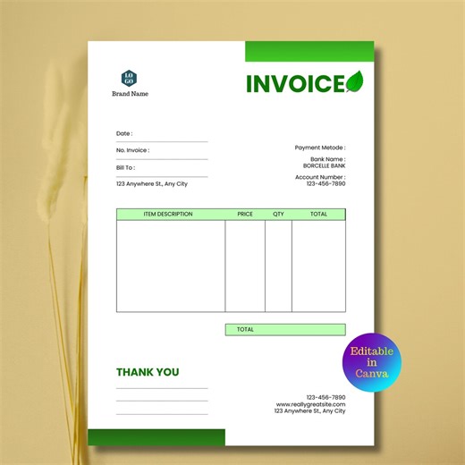 Lawn Care Invoice Template | Editable Landscaping Invoice | Canva Lawn Service Billing Form | Digital Download PDF - Etsy