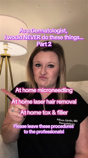 There is a reason that we as dermatologists and other dermatology professionals have dedicated training to these procedures. There are specific techniques and equipment that are required for appropriate use and desired results. In addition, there are real risks to these procedures. Proper training reduces those risks, but also allows us to know how to manage them. Please, leave your cosmetics to the professionals!! #derm #dermatologist #dermatology #boardcertifieddermatologist