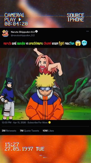 naruto and sasuke vs orochimaru chunni exam fight reaction #uzumaki #animeedit #anime #trending