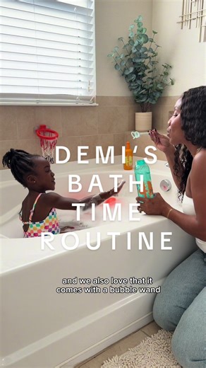 Demi loves herself some bath time 🫧 so I decided to switch things up and try the new @SPLASH products on her. The SPLASH Kids Bubble Bath is officially our favorite right now — the bubble wand? 10/10 👌🏽🤍 You can find SPLASH at @Walmart.