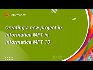 How to Create a new project in Informatica MFT in Informatica MFT 10