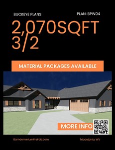 Design Your Dream Barndominium – We’ll Supply the Plan & the Package! 🛠️ Thinking about building your own barndo? Start with a custom plan that’s built around your lifestyle, your land, and your budget. ✅ Custom Barndominium Plans starting at $1,000 flat (up to 2,400 sq. ft) ✅ Material kits available – wall panels, trusses, siding, and more ✅ Engineered options for permitting in 47 states ✅ Delivered nationwide 🛻 👉 Work with the trusted team at Buckeye Plans – we’ve designed thousands of home