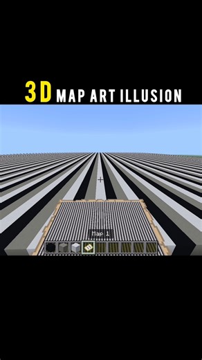3D Map Art Illusion in Minecraft 🏗️ | Easy Tutorial #Shorts #minecraft