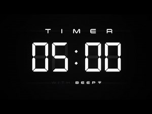 5 Min Digital Countdown Timer with Simple Beeps ⚪️
