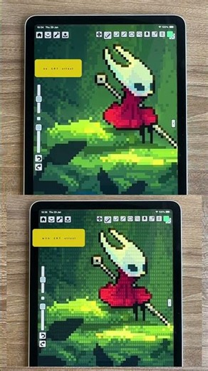 try CRT effect on your pixel art (app: Pixquare)