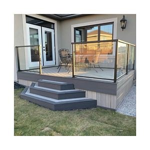 [Hot Item] Aluminum Glass Railing Black Staircase Modern Designs Systems Aluminum Glass Railing