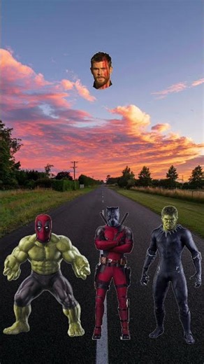 hulk vs Deadpool vs black panther 3 avengers head matching video 📷