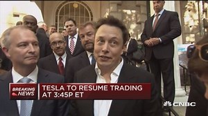 Watch tick by tick as Tesla extends gains after trading resumes