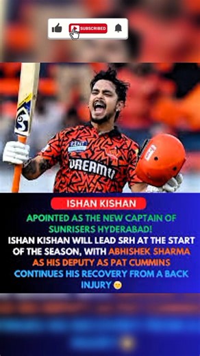 SRH 🧡 HAVE A NEW DYNAMIC CAPTAIN #srh #ipl #cricketshorts #ipl2026 #ishankishan #abhisheksharma