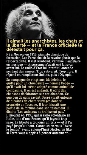 Léo Ferré: le génie rebelle que la France a voulu faire taire…