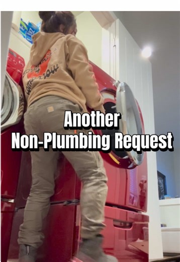 Client: “Will you remove my washer and dryer from their pedestals?” Me: “That’s not really something I normally do but I’m sure I can, however I am going on holiday so unable to get to it for a couple months. I can certainly refer someone to you though” Client: “We will wait for you” 🥹🥹 • • #theladyplumber #notplumbing #keenutility #keen @KEENUtility